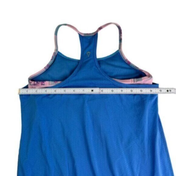 Ivivva | Blue & Pink Print Double Dutch Athletic Racerback Top Big Girl Size 12 - Picture 9 of 11